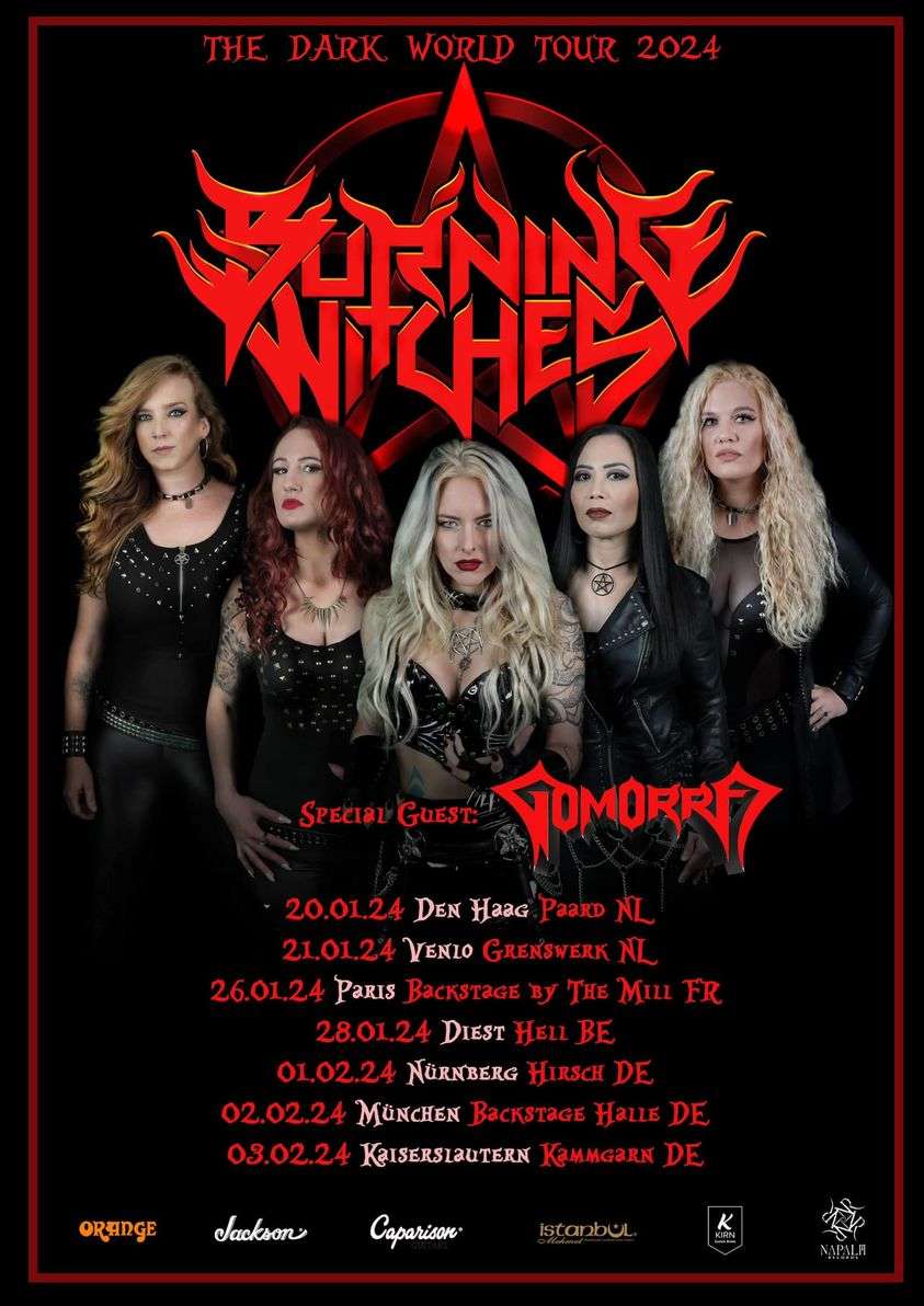 Burning Witches "The Dark World Tour 2024" dates with Gomorra Allied