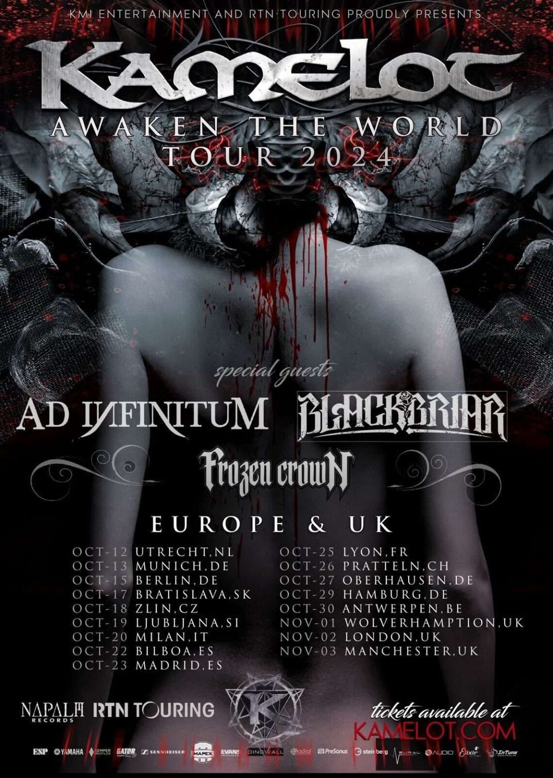 Kamelot continues the Awaken The World Tour 2024 in Europe this October Allied Forces Metal